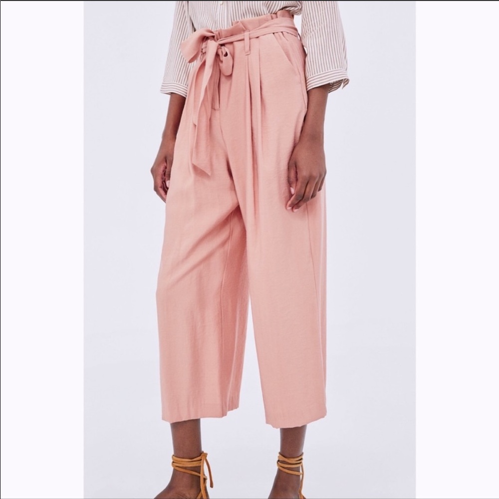 Zara Basic High Waist Paperbag Trouser Culottes